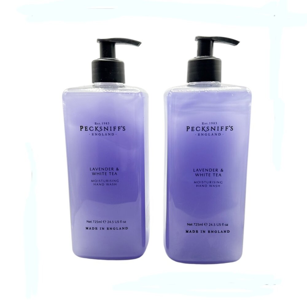 NEW 2x Pecksniffs Lavender & White Tea Moisturising Hand Wash 25.3 fl oz